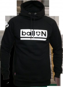 Bluza z kapturem BallON "BRAND HOODIE" - CZARNA
